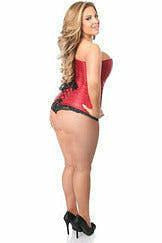 Lavish Wine Brocade Corset.