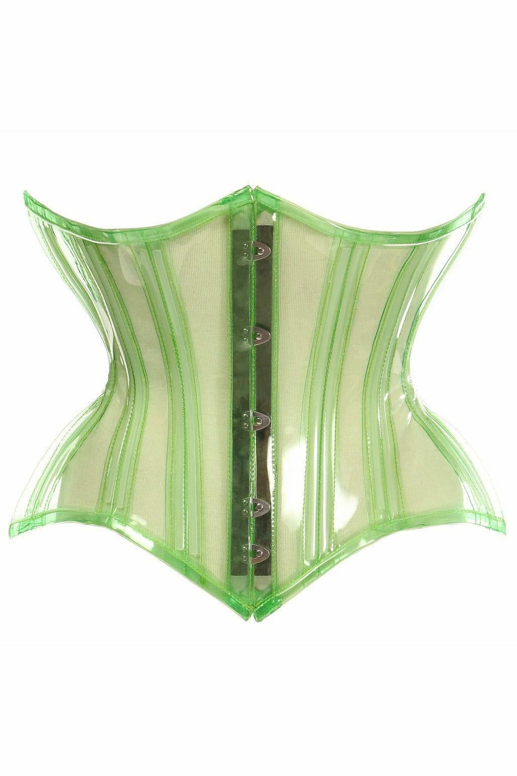 Lavish Green Clear Curvy Underbust Waist Cincher Corset.