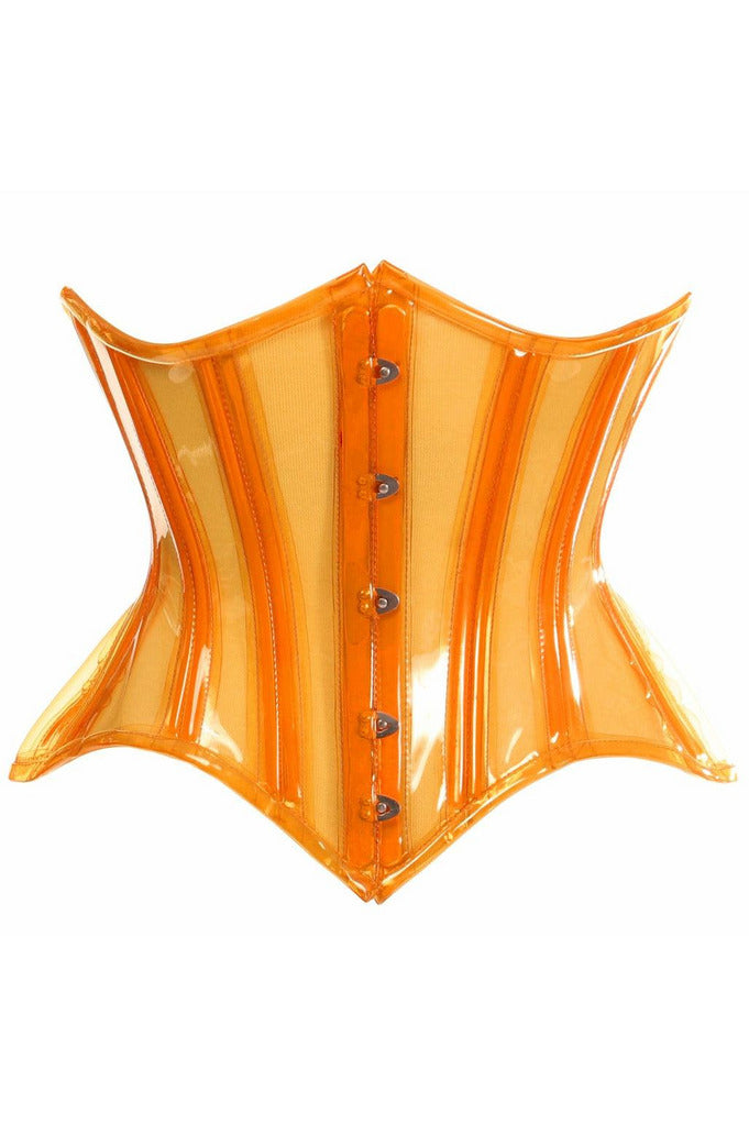 Lavish Orange Clear Curvy Underbust Waist Cincher Corset-Daisy Corsets