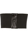 Lavish Black Faux Leather Corset Belt Cincher-Daisy Corsets