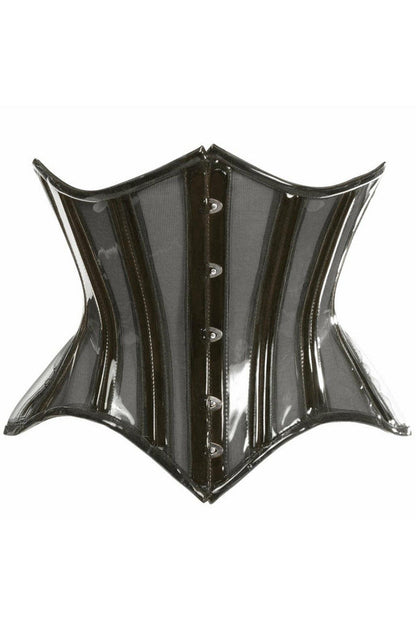 Lavish Black Clear Curvy Underbust Waist Cincher Corset.