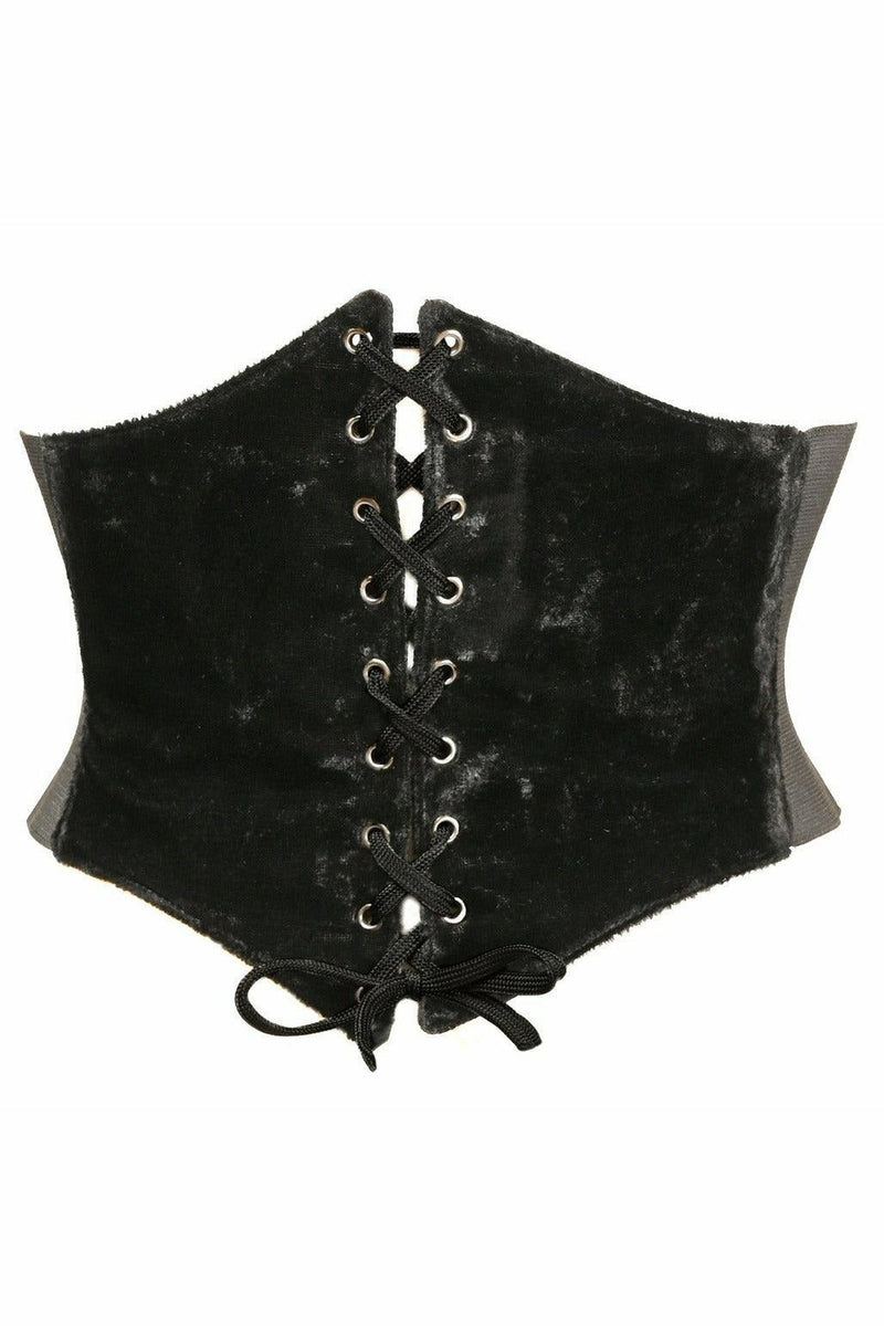 Lavish Black Velvet Corset Belt Cincher-Daisy Corsets
