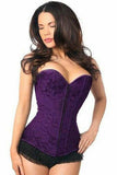 Lavish Dark Purple Lace Overbust Corset w/Zipper-Daisy Corsets