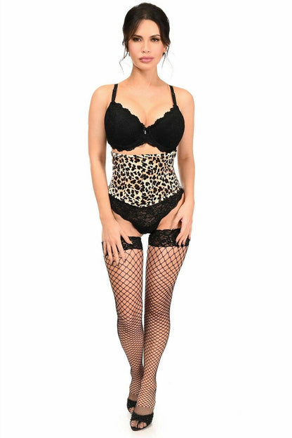 Lavish Leopard Velvet Mini Cincher Corset.