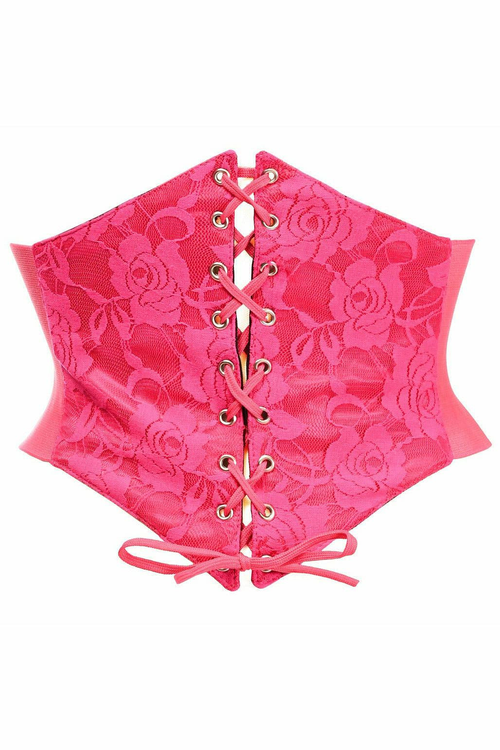 Lavish Fuchsia Lace Corset Belt Cincher.