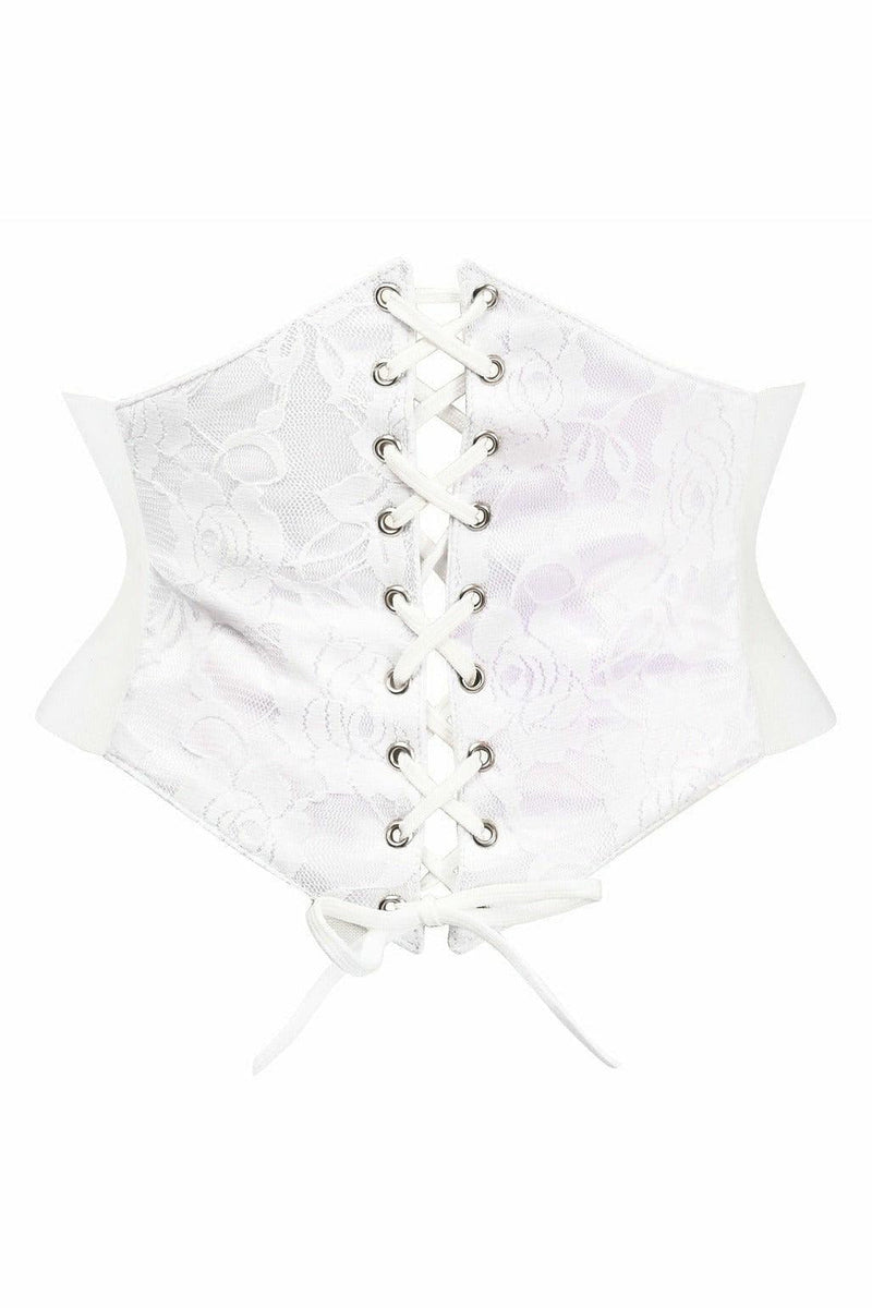Lavish White Lace Corset Belt Cincher-Daisy Corsets