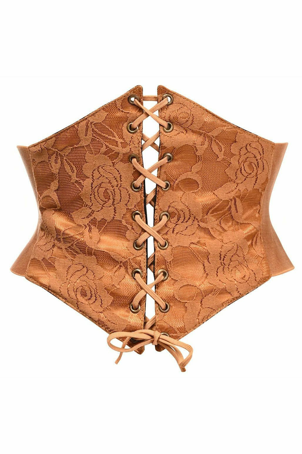 Lavish Caramel Lace Corset Belt Cincher.