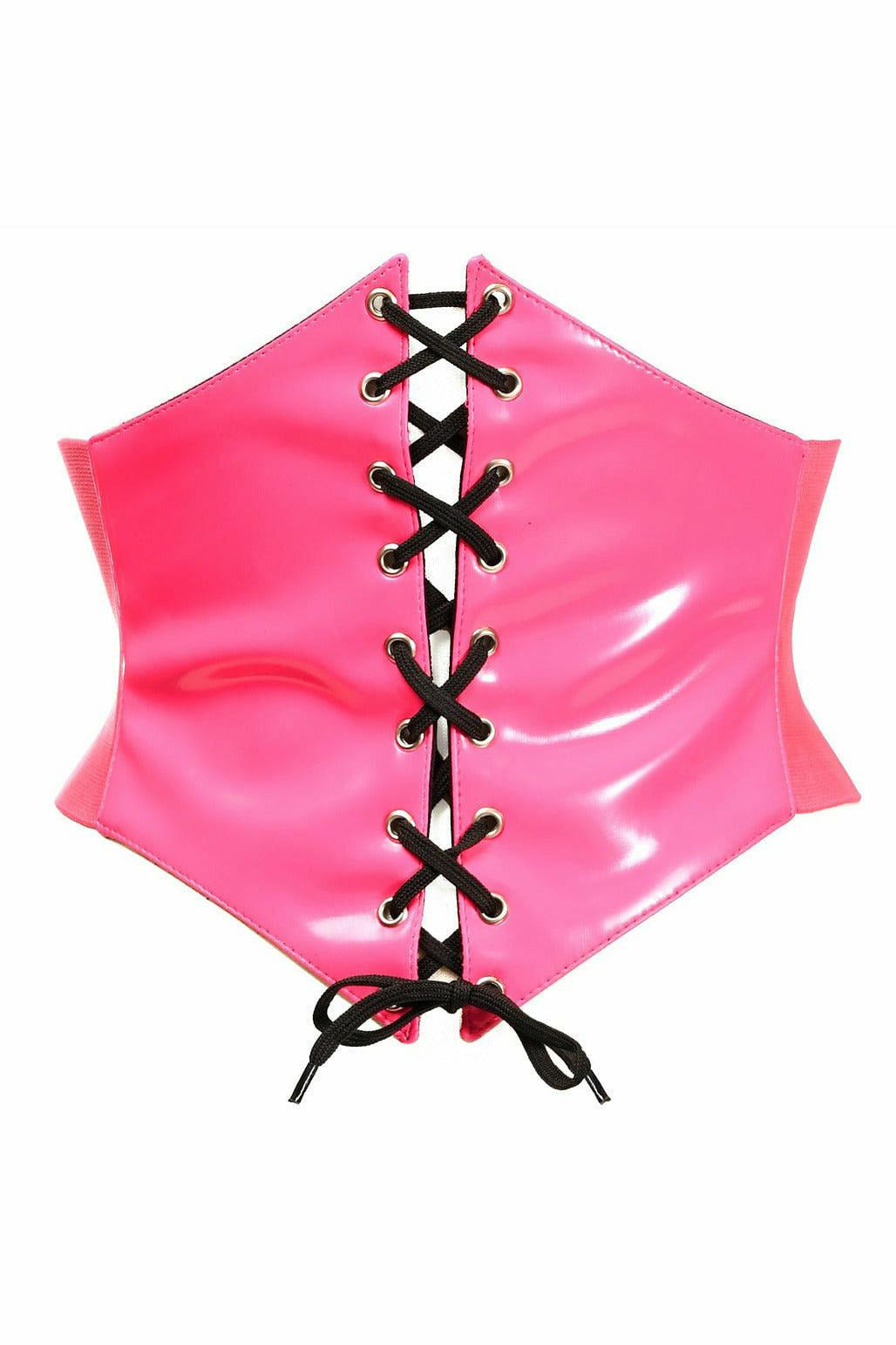 Lavish Hot Pink Patent Corset Belt Cincher.