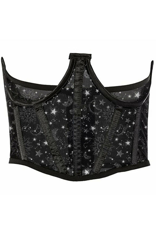 Lavish Celestial Mesh Open Cup Waist Cincher.