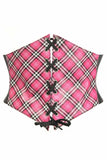 Lavish Pink Plaid Lace-Up Corset Belt Cincher-Daisy Corsets