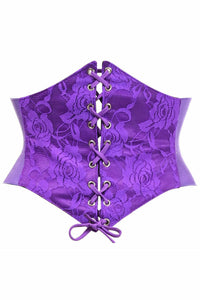 Lavish Purple Lace Corset Belt Cincher-Daisy Corsets
