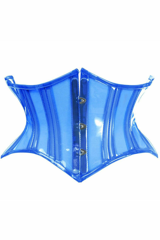 Lavish Clear Blue Curvy Cut Mini Cincher Corset.