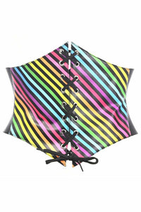 Lavish Rainbow Stripes Lace-Up Corset Belt Cincher-Daisy Corsets