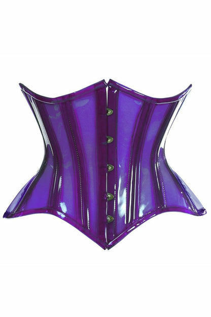 Lavish Purple Clear Curvy Underbust Waist Cincher Corset.