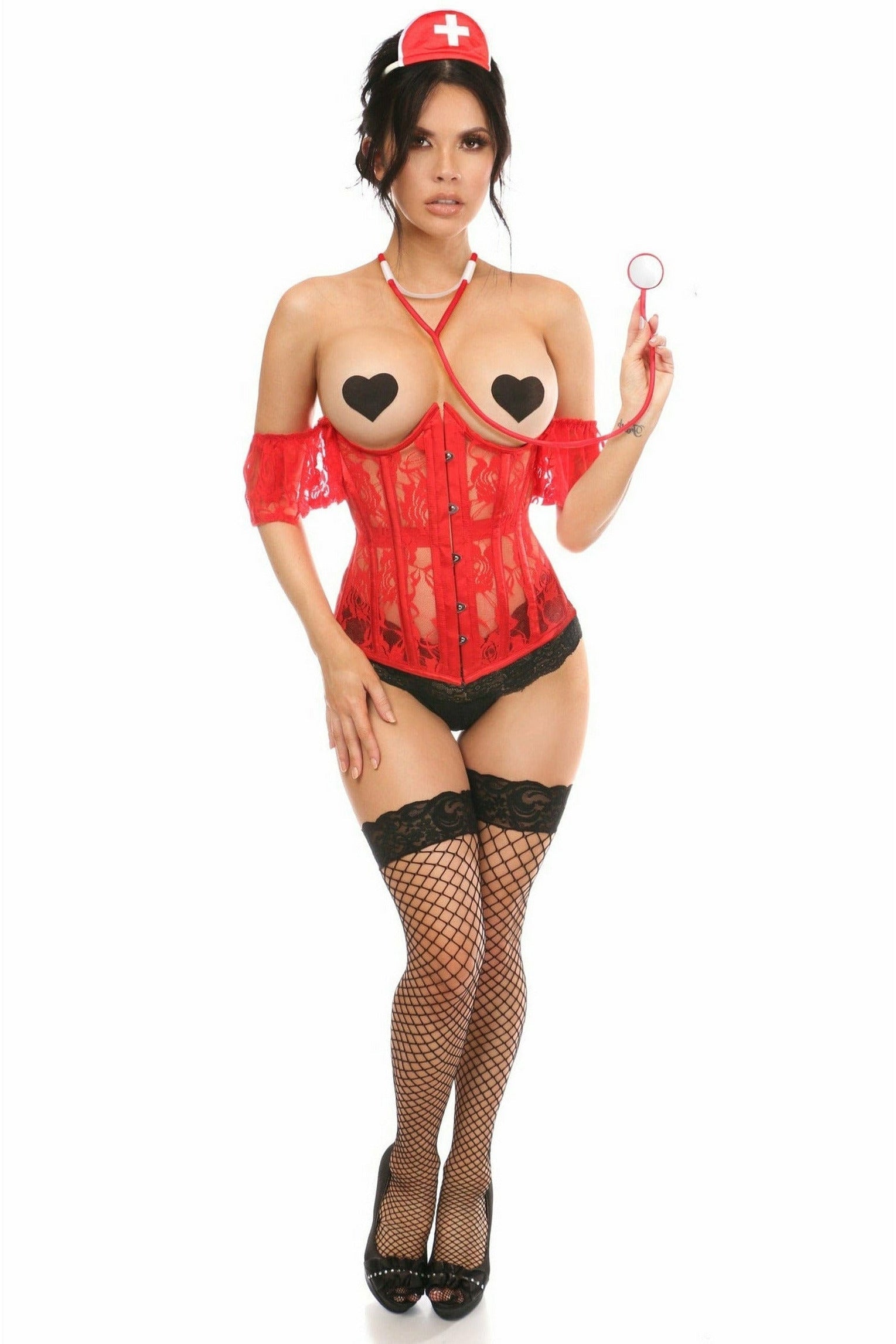 Lavish 3 PC Fantasy Nurse Corset Costume.