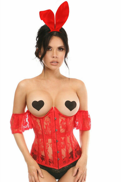 Lavish 3 PC Sexy Red Bunny Corset Costume.