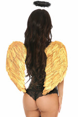 Lavish 3 PC Golden Gothic Angel Corset Costume-Daisy Corsets