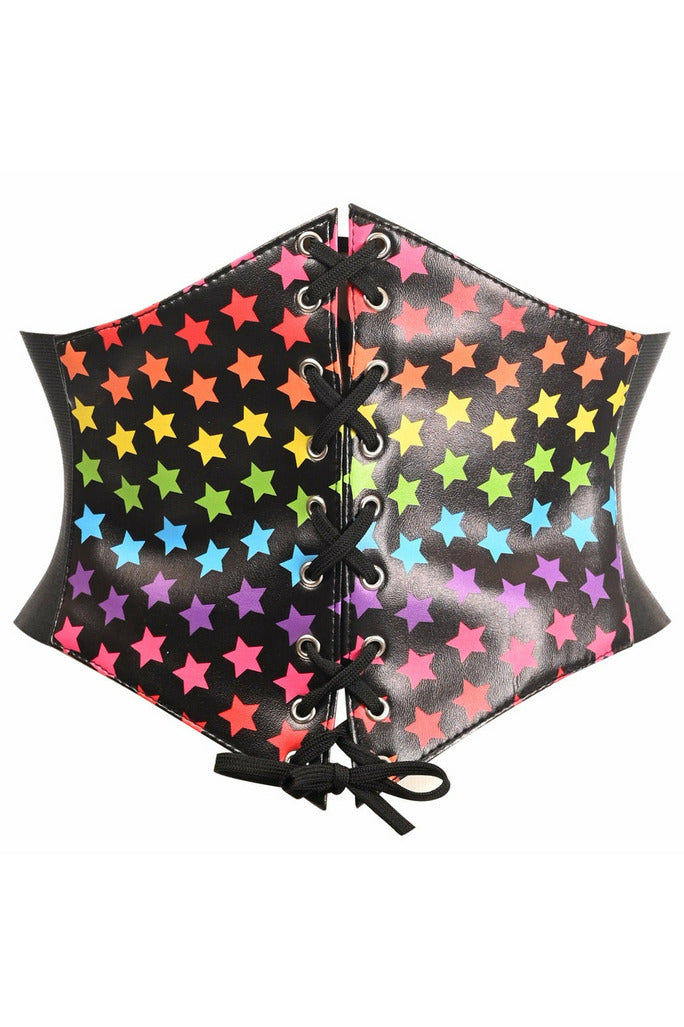 Lavish Rainbow Stars Lace-Up Corset Belt Cincher-Daisy Corsets