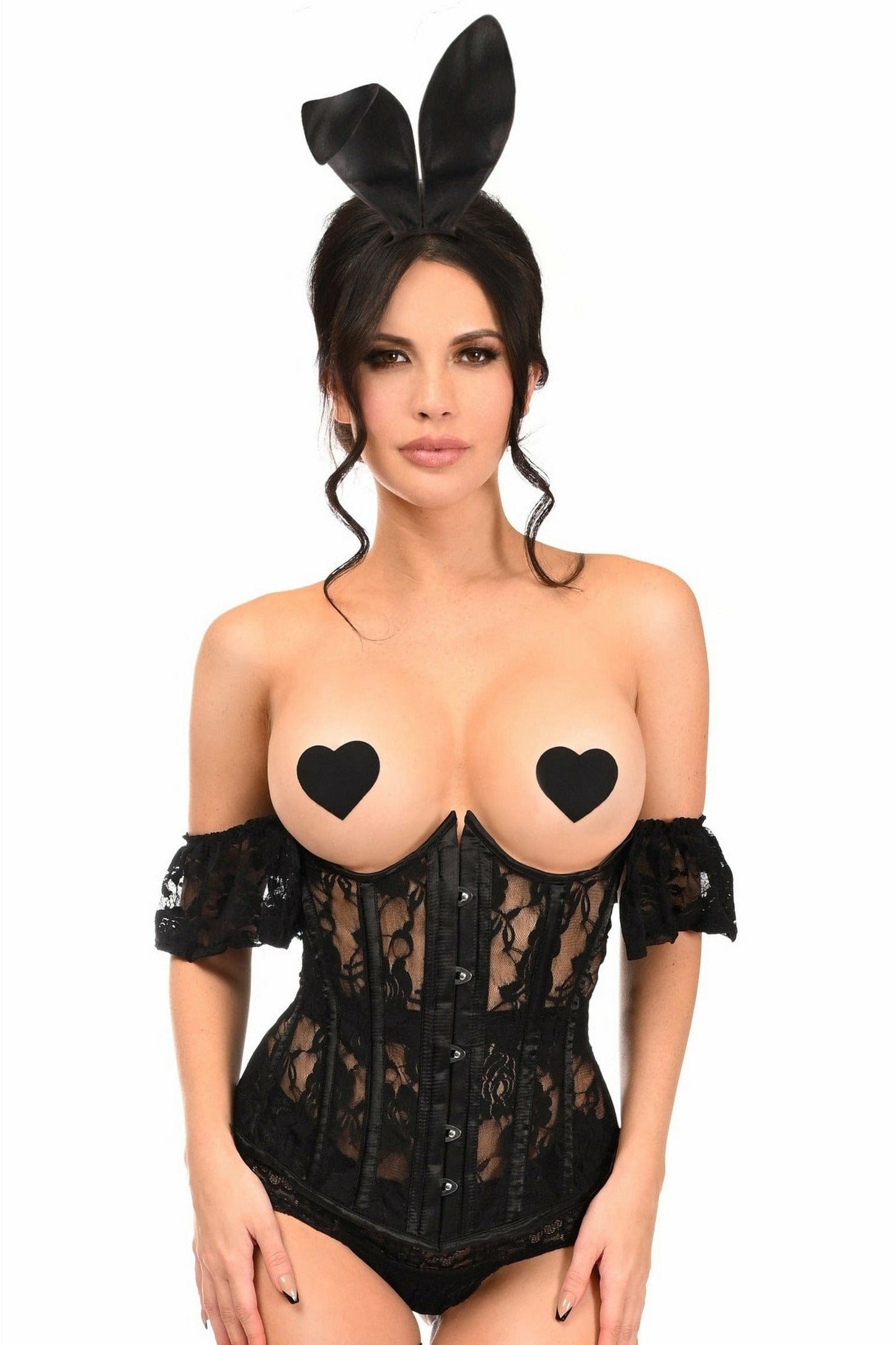 Lavish 3 PC Daring Lace Bunny Corset Costume.
