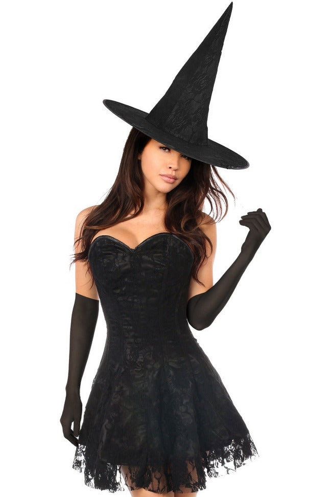 Lavish 3 PC Sultry Witch Corset Dress Costume.