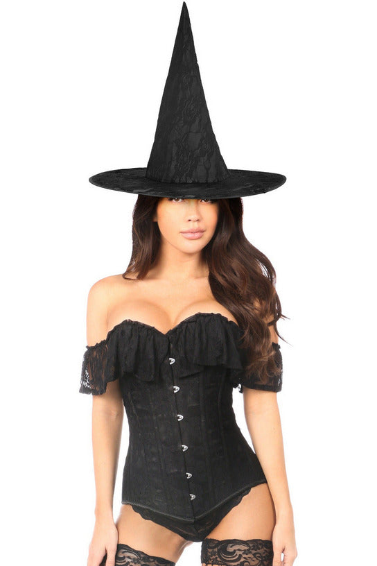 Lavish 3 PC Premium Lace Witch Corset Costume.