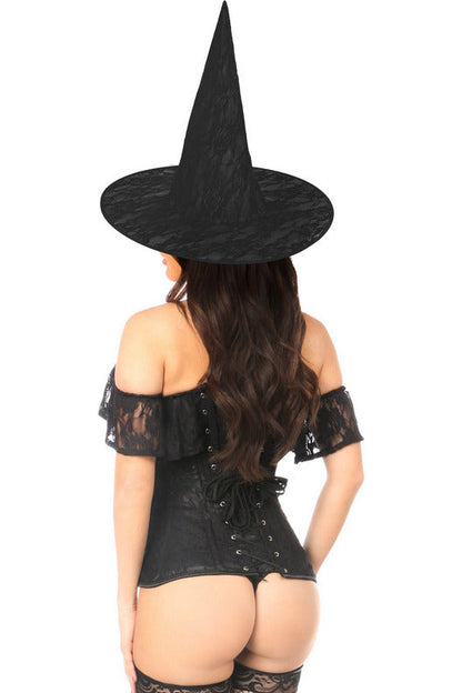 Lavish 3 PC Premium Lace Witch Corset Costume.