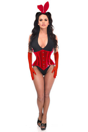 Lavish 4 PC Red Festival Bunny Corset Costume.