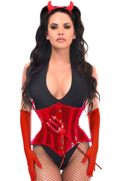 Lavish 4 PC Red Festival Devil Corset Costume.