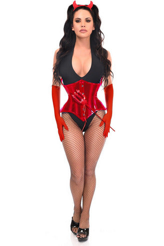 Lavish 4 PC Red Festival Devil Corset Costume.