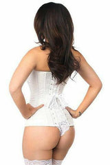 Lavish White Brocade Corset-Daisy Corsets