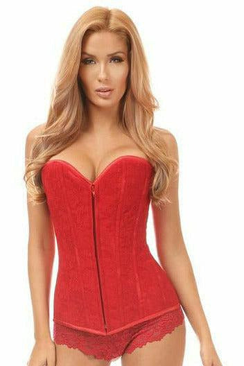 Lavish Red Lace Overbust Corset .