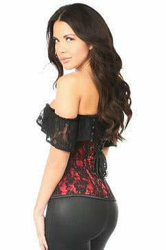 Lavish Red Lace Off-The-Shoulder Corset.