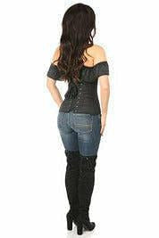Lavish Black Cotton Off-The-Shoulder Corset.