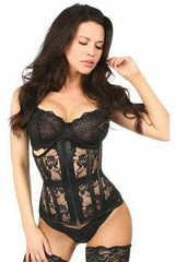Lavish Black Sheer Lace Under Bust Corset-Daisy Corsets