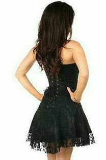 Lavish Black Lace Corset Dress-Daisy Corsets