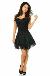 Lavish Black Lace Corset Dress-Daisy Corsets