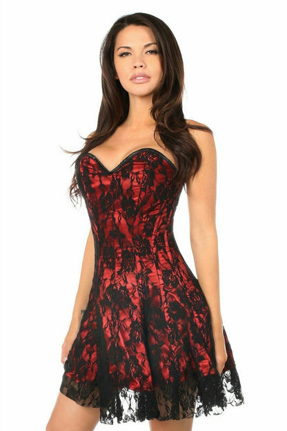 Lavish Red Lace Corset Dress.