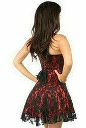 Lavish Red Lace Corset Dress-Daisy Corsets