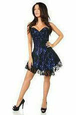 Lavish Blue Lace Corset Dress-Daisy Corsets
