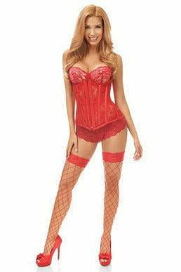 Lavish Red Sheer Lace Under Bust Corset.