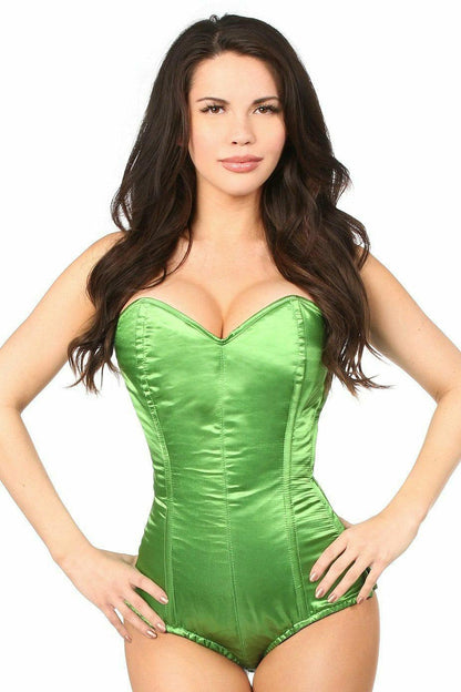 Lavish Green Satin Corset Romper.