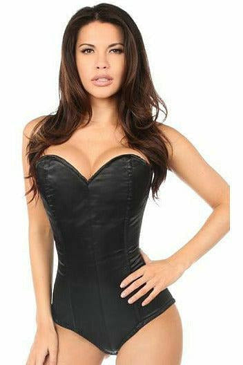 Lavish Black Satin Corset Romper.