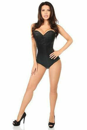 Lavish Black Satin Corset Romper.