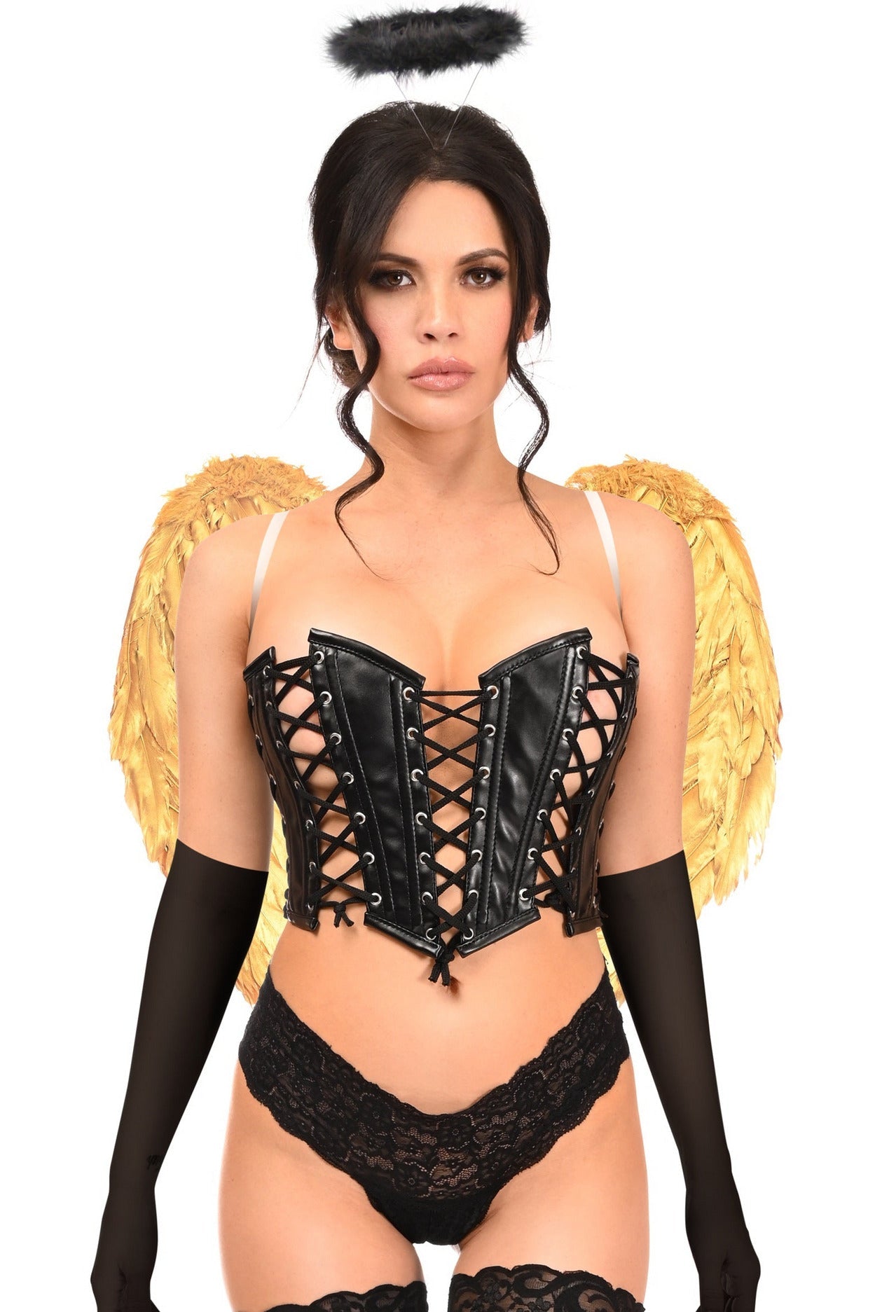 Lavish 4 PC Golden Angel Corset Costume.
