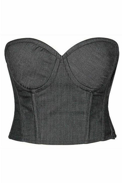 Lavish Black Denim Underwire Bustier.
