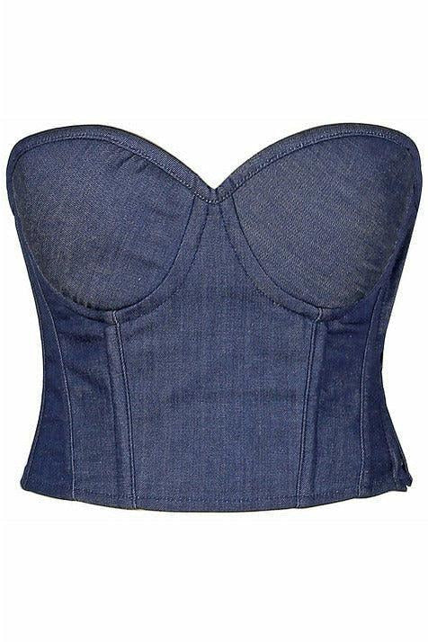 Lavish Blue Denim Underwire Bustier.
