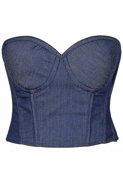Lavish Blue Denim Underwire Bustier.