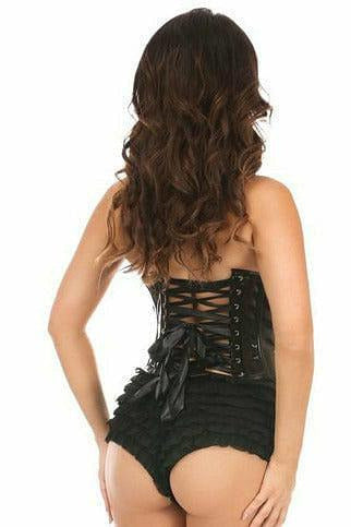 Lavish Black Patent PVC Underwire Bustier.