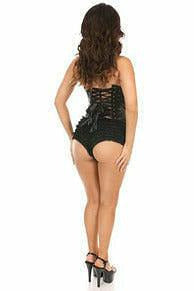 Lavish Black Patent PVC Underwire Bustier.