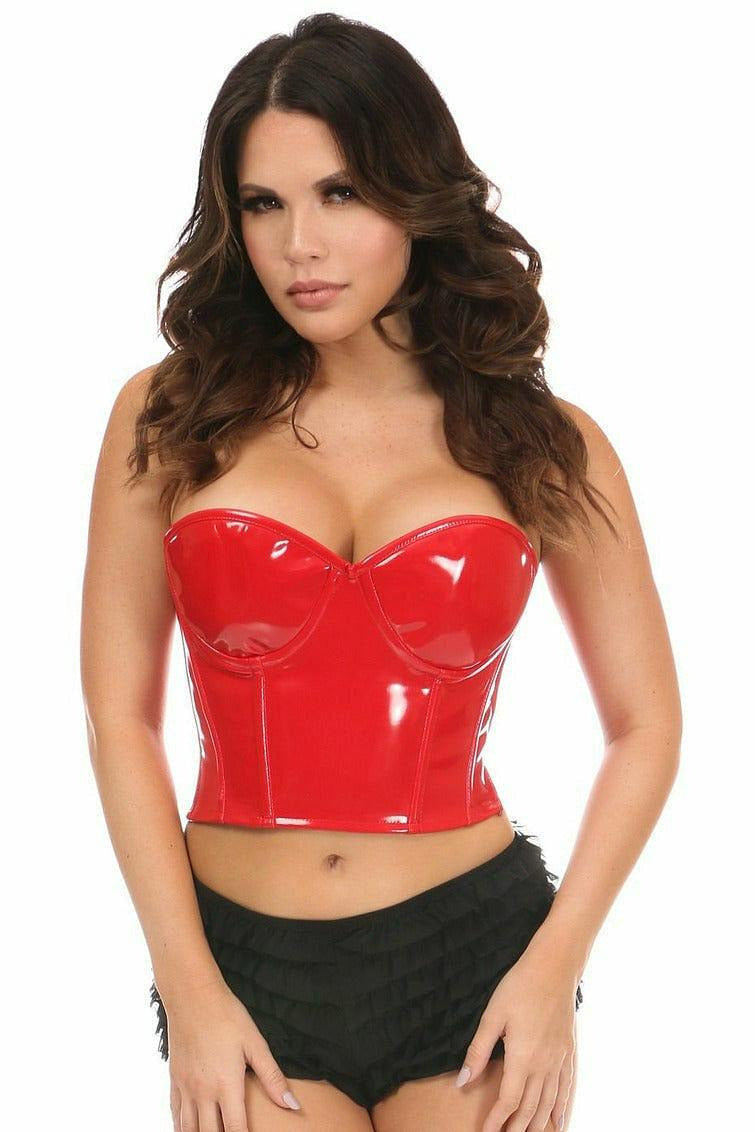 Lavish Red Patent PVC Underwire Bustier.
